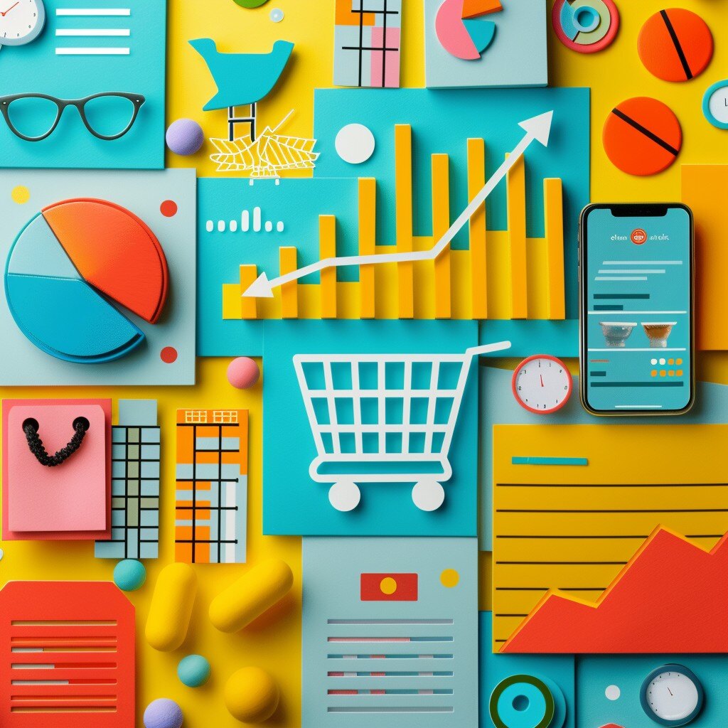 An infographics representing digital commerce